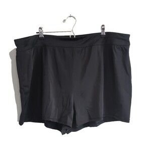 Swimsuits For All Women's Black Elastic Waist Relaxed Fit Swim Shorts Size 26